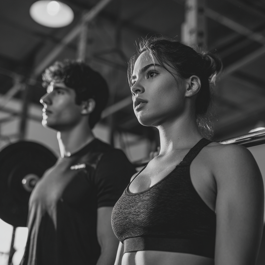 Smiling Uzbek adults of different ages engaged in general fitness exercises, showing strength and wellness in a bright, motivating environment